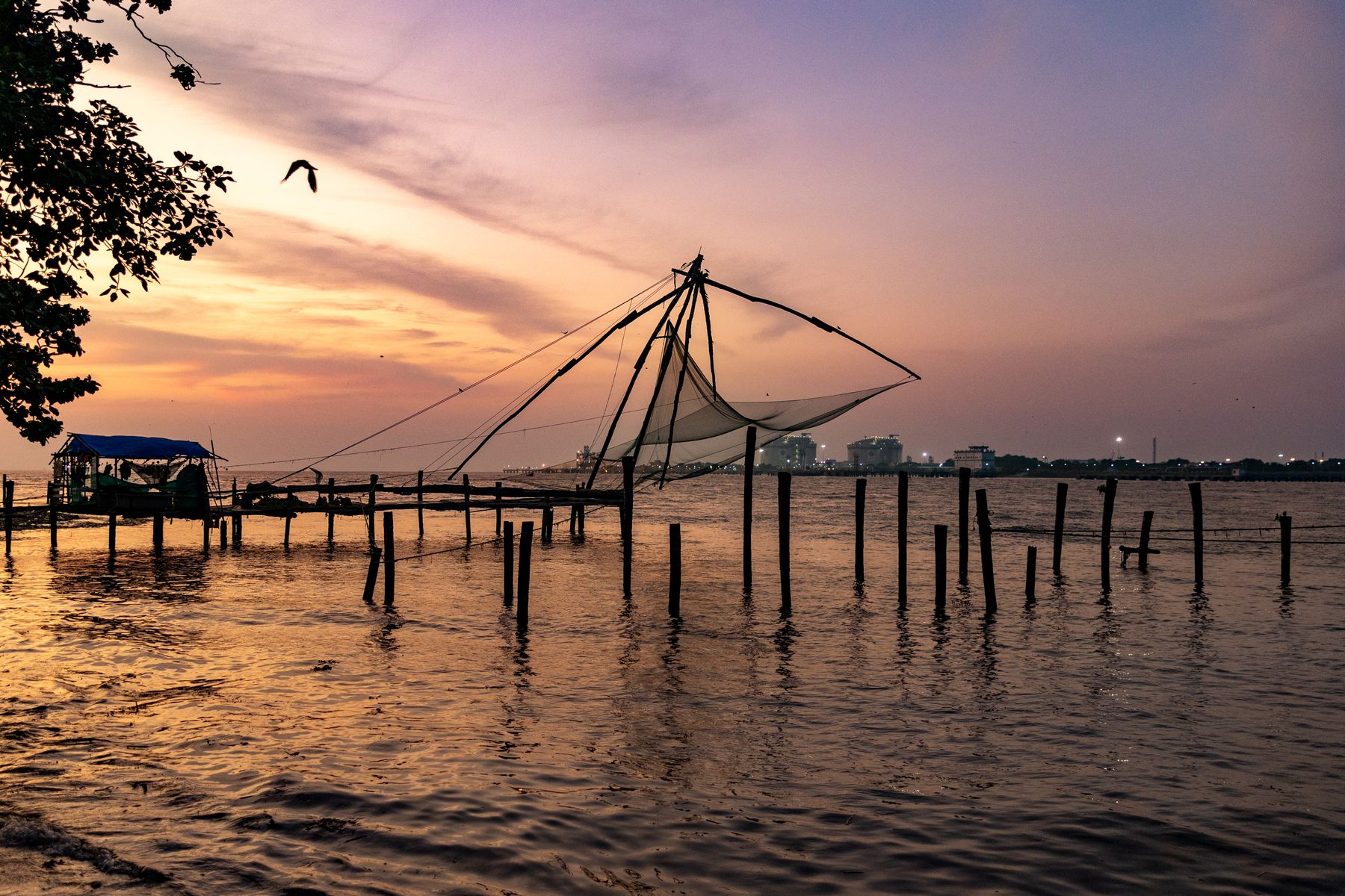 Chinese Fishing Net At Sunset 